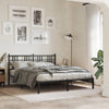 Stella Homewares Metal Bed Frame without Mattress with Headboard Black 150x200 cm