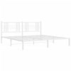 Stella Homewares Metal Bed Frame without Mattress with Headboard White 183x203 cm King