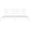 Stella Homewares Metal Bed Frame without Mattress with Headboard White 183x203 cm King