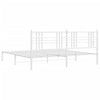 Stella Homewares Metal Bed Frame without Mattress with Headboard White 183x203 cm King