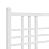 Stella Homewares Metal Bed Frame without Mattress with Headboard White 183x203 cm King