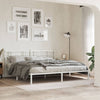 Stella Homewares Metal Bed Frame without Mattress with Headboard White 183x203 cm King
