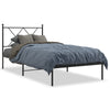 Stella Homewares Metal Bed Frame without Mattress with Headboard Black 90x190 cm