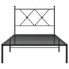 Stella Homewares Metal Bed Frame without Mattress with Headboard Black 90x190 cm