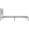 Stella Homewares Metal Bed Frame without Mattress with Headboard Black 90x190 cm