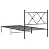Stella Homewares Metal Bed Frame without Mattress with Headboard Black 90x190 cm
