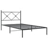 Stella Homewares Metal Bed Frame without Mattress with Headboard Black 107x203 cm King Single