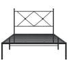 Stella Homewares Metal Bed Frame without Mattress with Headboard Black 107x203 cm King Single
