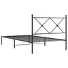 Stella Homewares Metal Bed Frame without Mattress with Headboard Black 107x203 cm King Single