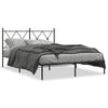 Stella Homewares Metal Bed Frame without Mattress with Headboard Black 135x190 cm