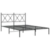 Stella Homewares Metal Bed Frame without Mattress with Headboard Black 135x190 cm