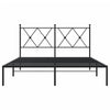 Stella Homewares Metal Bed Frame without Mattress with Headboard Black 135x190 cm