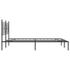 Stella Homewares Metal Bed Frame without Mattress with Headboard Black 135x190 cm