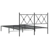 Stella Homewares Metal Bed Frame without Mattress with Headboard Black 135x190 cm