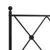 Stella Homewares Metal Bed Frame without Mattress with Headboard Black 135x190 cm