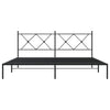 Stella Homewares Metal Bed Frame without Mattress with Headboard Black 183x203 cm King