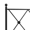 Stella Homewares Metal Bed Frame without Mattress with Headboard Black 183x203 cm King