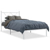 Stella Homewares Metal Bed Frame without Mattress with Headboard White 90x190 cm