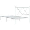Stella Homewares Metal Bed Frame without Mattress with Headboard White 90x190 cm