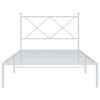 Stella Homewares Metal Bed Frame without Mattress with Headboard White 107x203 cm King Single