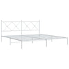 Stella Homewares Metal Bed Frame without Mattress with Headboard White 183x203 cm King