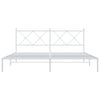 Stella Homewares Metal Bed Frame without Mattress with Headboard White 183x203 cm King
