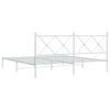 Stella Homewares Metal Bed Frame without Mattress with Headboard White 183x203 cm King