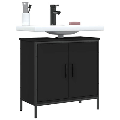 Stella Homewares Bathroom Sink Cabinet Black 60x30x60 cm Engineered Wood