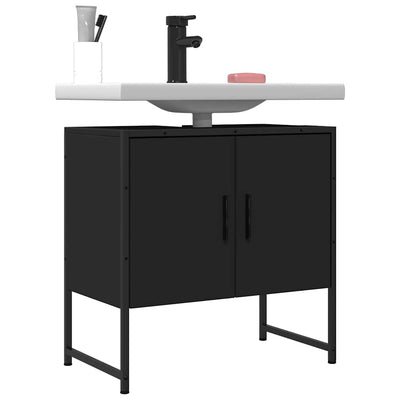 Stella Homewares Bathroom Sink Cabinet Black 60x33x60 cm Engineered Wood