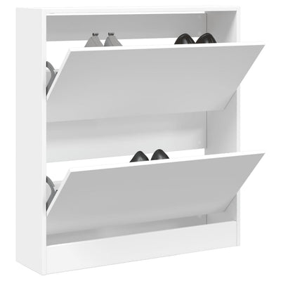 Stella Homewares Shoe Cabinet White 80x21x87.5 cm Engineered Wood