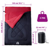 Stella Homewares Double Sleeping Bag with Pillows for Adults Camping 3-4 Seasons