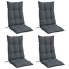 Stella Homewares Highback Chair Cushions 4 pcs Anthracite Oxford Fabric