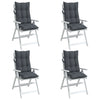 Stella Homewares Highback Chair Cushions 4 pcs Anthracite Oxford Fabric