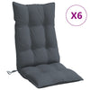 Stella Homewares Highback Chair Cushions 6 pcs Anthracite Oxford Fabric