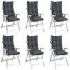 Stella Homewares Highback Chair Cushions 6 pcs Anthracite Oxford Fabric