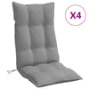 Stella Homewares Highback Chair Cushions 4 pcs Grey Oxford Fabric