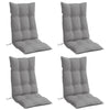Stella Homewares Highback Chair Cushions 4 pcs Grey Oxford Fabric
