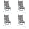Stella Homewares Highback Chair Cushions 4 pcs Grey Oxford Fabric