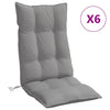 Stella Homewares Highback Chair Cushions 6 pcs Grey Oxford Fabric