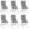 Stella Homewares Highback Chair Cushions 6 pcs Grey Oxford Fabric