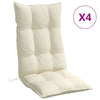 Stella Homewares Highback Chair Cushions 4 pcs Cream Oxford Fabric