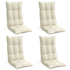 Stella Homewares Highback Chair Cushions 4 pcs Cream Oxford Fabric