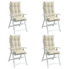 Stella Homewares Highback Chair Cushions 4 pcs Cream Oxford Fabric