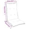 Stella Homewares Highback Chair Cushions 4 pcs Cream Oxford Fabric