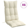 Stella Homewares Highback Chair Cushions 6 pcs Cream Oxford Fabric