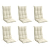 Stella Homewares Highback Chair Cushions 6 pcs Cream Oxford Fabric
