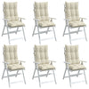 Stella Homewares Highback Chair Cushions 6 pcs Cream Oxford Fabric