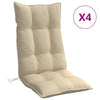 Stella Homewares Highback Chair Cushions 4 pcs Beige Oxford Fabric
