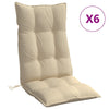 Stella Homewares Highback Chair Cushions 6 pcs Beige Oxford Fabric