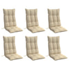 Stella Homewares Highback Chair Cushions 6 pcs Beige Oxford Fabric